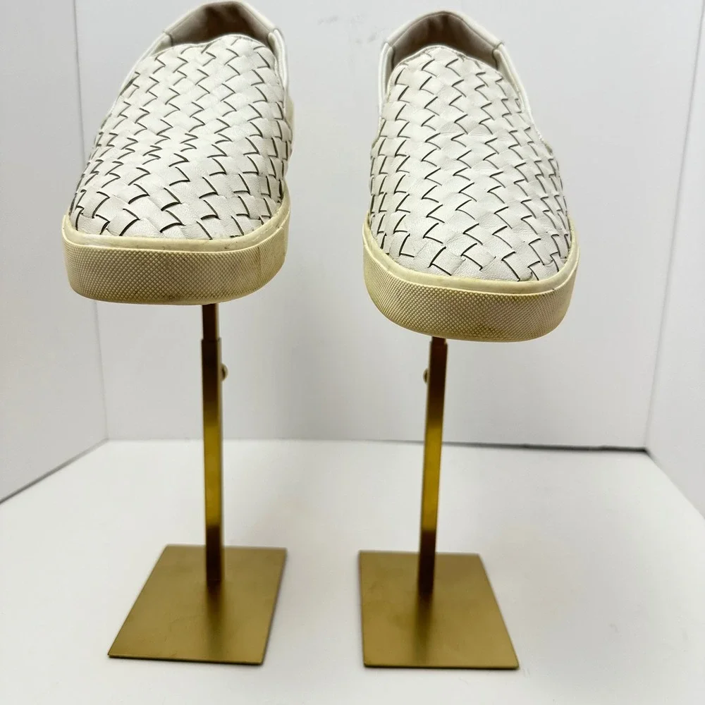 Sam Edelman Woven‎ Leather Slip On Sneakers White Low Top Flats Shoes